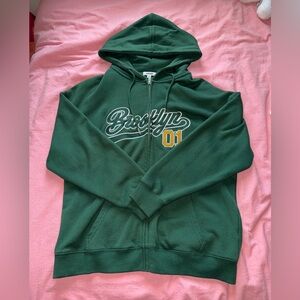 GARAGE Green Oversized Zip-Up - SMALL